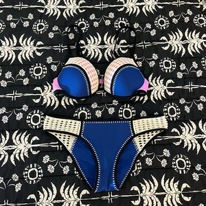 NWOT Victoria’s Secret Blue and Purple Crochet Bikini Set